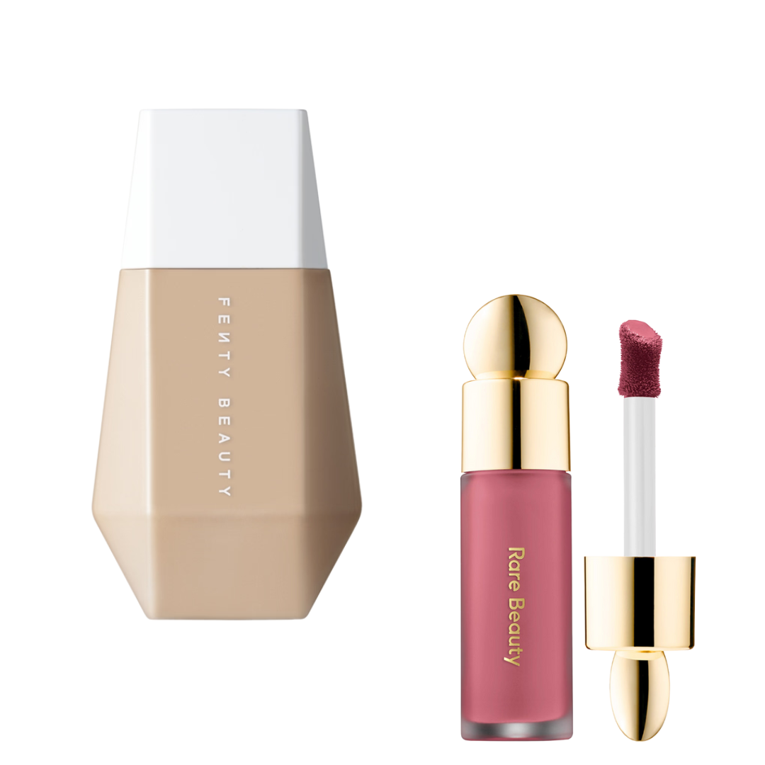 rare beauty soft pinch liquid blush & fenty beauty eaze drop blurring skin tint foundation rare beauty soft pinch liquid blush & fenty beauty eaze drop blurring skin tint foundation