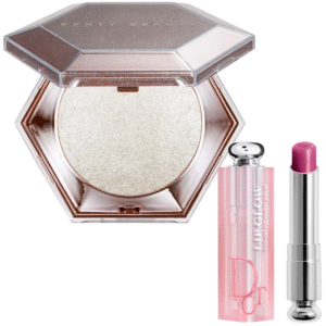 fenty beauty diamond bomb & dior addict lip glow lip balm