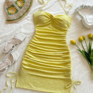 vacation bodycon halter dress